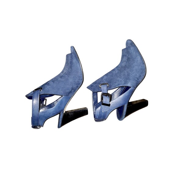 Marc Fisher QMHelene Women's Blue Suede Block Stepping Out Heels Size 8M - Picture 5 of 6